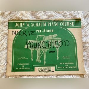 WWII-era Belwin "Shaum Piano Course" Music Book (1945)